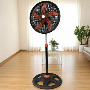 Підлоговий вентилятор Rainberg RB-1802 Black/Orange потужністю 150 Вт 3 швидкості 10755 фото