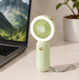Портативний вентилятор Mini Fan SY88-11 Light Green USB 600 mAh з LED-підсвічуванням 11289 фото