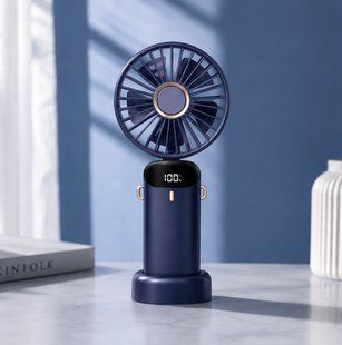 Портативний вентилятор акумуляторний Mini Handheldfan NO230 Purple 3000 mAh з підставкою для телефону 11285 фото