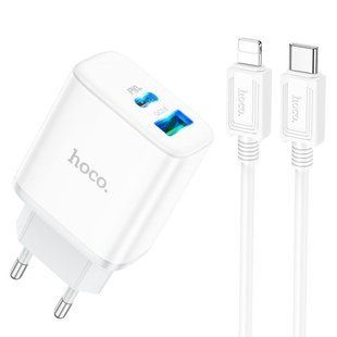 СЗУ Hoco C105A Stage PD20W+QC3.0 (Type-C to iP) White 009423-01 фото