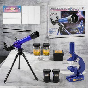 Игровой набор Scienceo Set оптические приборы телескоп 20х-30х-40х и микроскоп 100х-200х-450х с аксессуарами T_C2110 фото