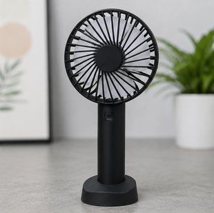 Вентилятор портативний Mini Fan SS-2 Black на акумуляторі з підставкою для телефону 11300 фото