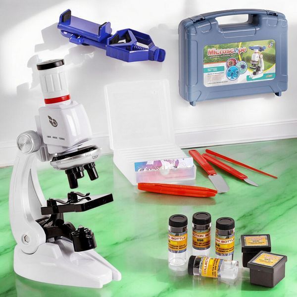 Игровой набор Chang Sheng Toys Microscope Educational Series Микроскоп 100x-1200x с аксессуарами в кейсе T_C2172 фото