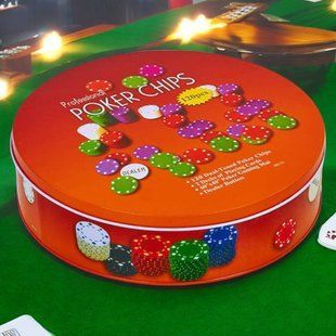 Игровой набор Покер на 120 фишек с номиналом в круглой металлической коробке Poker Chips BG_120Т фото