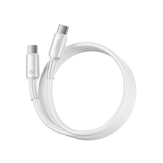 WIWU Кабель Wi-C063 Neolink Series Silicone Cable C-C 60W 2m White 010131-01 фото