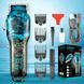Аккумуляторная машинка для стрижки VGR V-685 Blue Professional Transparent clipper 8 насадок LED display M_V-685Blue фото 6
