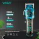Аккумуляторная машинка для стрижки VGR V-685 Blue Professional Transparent clipper 8 насадок LED display M_V-685Blue фото 3