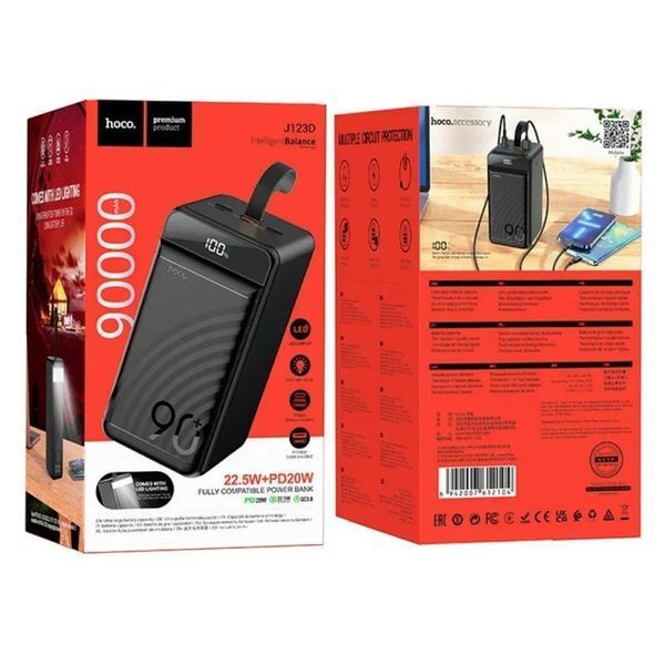 Внешний аккумулятор Power Bank Hoco J123D 90000 mAh 22.5W з дисплеєм J123D фото