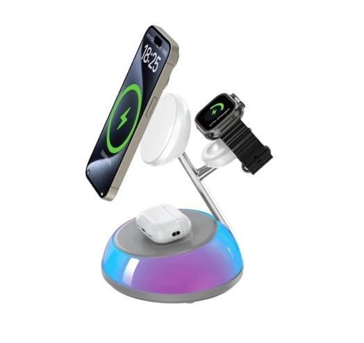 WiWU БЗУ Wi-W036 Aurora Qi2.0 3 in 1 Wireless Charger White 010139-01 фото