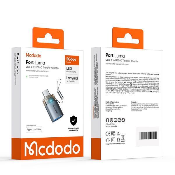 Переходник MCDODO OT-7400 Transfer Adapter A to C Black 107830-04 фото