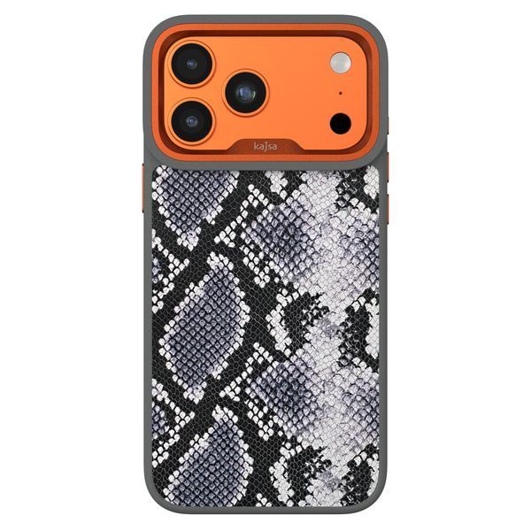 Kajsa Glamorous Collection Genuine Leather Snake Pattern Case iPhone 17 Pro Max Desert Gold 1104560-15 фото