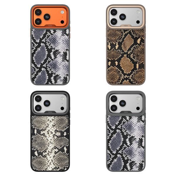 Kajsa Glamorous Collection Genuine Leather Snake Pattern Case iPhone 17 Pro Max Desert Gold 1104560-15 фото