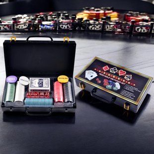 Игровой набор Покер на 200 фишек с номиналом в пластиковом кейсе Texas Hold'em Poker Set BG__200S-C фото