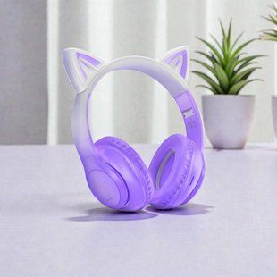 Навушники Hoco W42 Cat ears BT Crystal Purple Grape накладні бездротові накладні 12479 фото