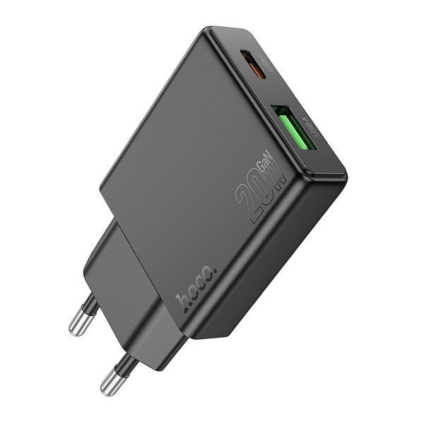 СЗУ Hoco N38 Delgado dual port PD20W+QC3.0 charger Black 111163-1 фото