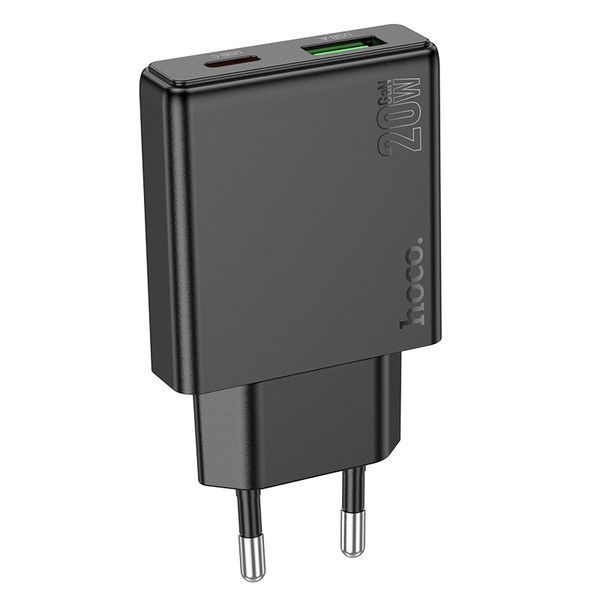 СЗУ Hoco N38 Delgado dual port PD20W+QC3.0 charger Black 111163-1 фото