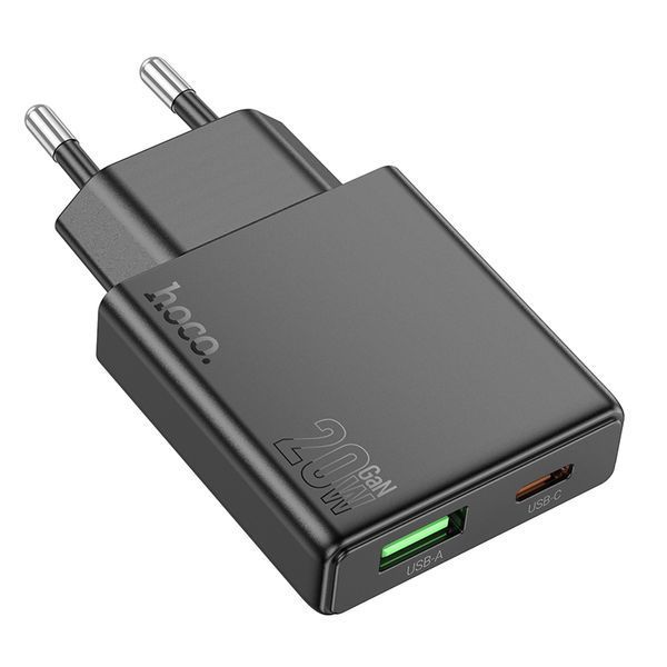 СЗУ Hoco N38 Delgado dual port PD20W+QC3.0 charger Black 111163-1 фото