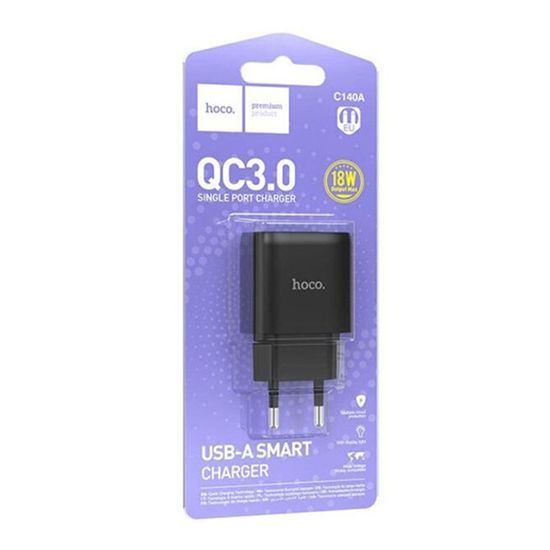 СЗУ Hoco C140A Smart QC3.0 charger (EU) Black 009847-01 фото