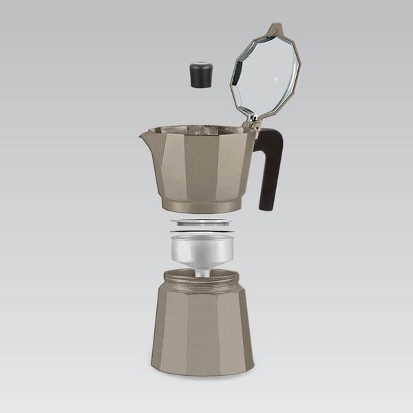 Кавоварка гейзерна Espresso Moka Maestro MR-1666-9 Brown 450 мл на 9 чашок алюмінієва MR_1666-9Brown фото