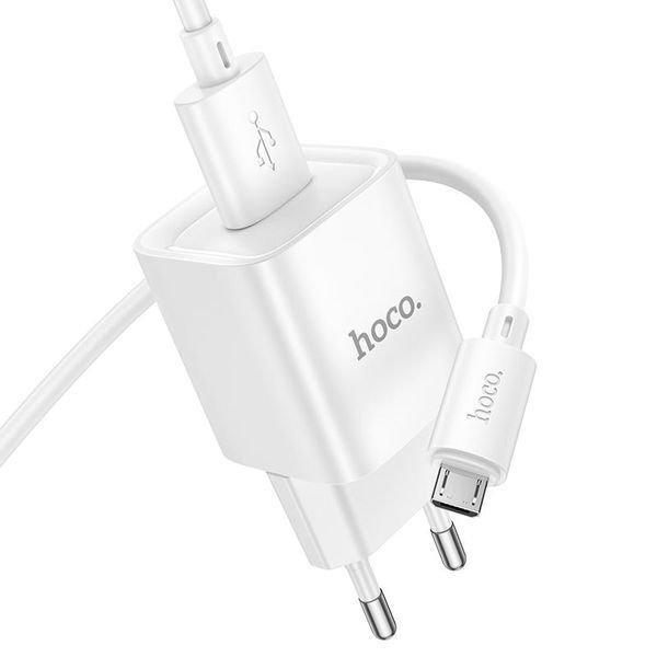 СЗУ Hoco C145A Charm QC3.0 charger set(Micro)(EU) White 009848-01 фото