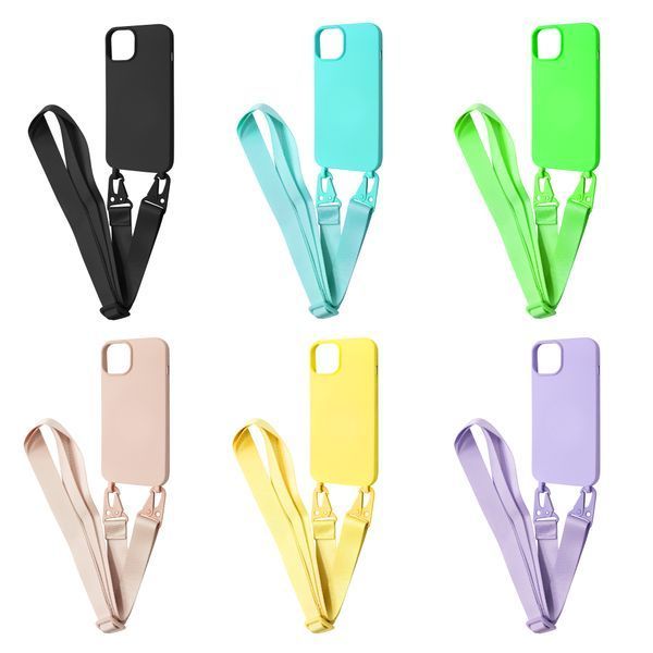 Strap Silicone Case iPhone 14 15 - Yellow 109520-6 фото
