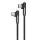 DC199TT Budi Charge/Sync cable 65W Type-C to Type-C 1.5m Black 109987-6 фото 1
