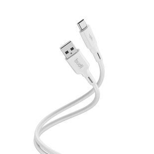 DC256T10W - Budi USB-A to Type-C Cable Liquid Silica Gel 3A 1m White 111654-1 фото