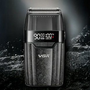 Електробритва VGR V-640S Black з LED-дисплеєм та подвійним лезом 12544 фото