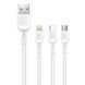 WUW Charging Cable 3in1, 2A 1m X179 White 109171-1 фото 2