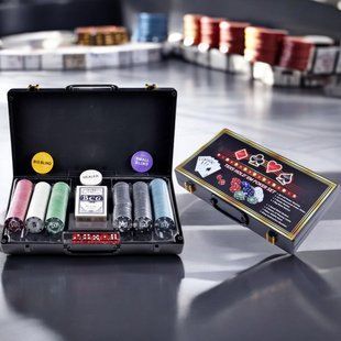 Игровой набор Покер на 300 фишек с номиналом в пластиковом кейсе Texas Hold'em Poker Set BG__300S-C фото
