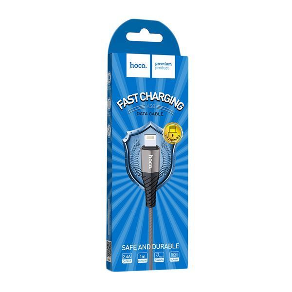 Кабель Hoco X38 Cool Charging data cable for iP Black 110611-1 фото