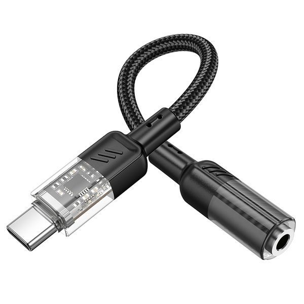 Кабель-переходник Hoco LS37 Spirit transparent digital audio converter Type-C to 3.5mm Gray 111825-02 фото