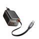 СЗУ MCDODO CH-4281 GaN Charger 65cm retractable USB-C Cable 40W 1C1A Black 010696-01 фото 5