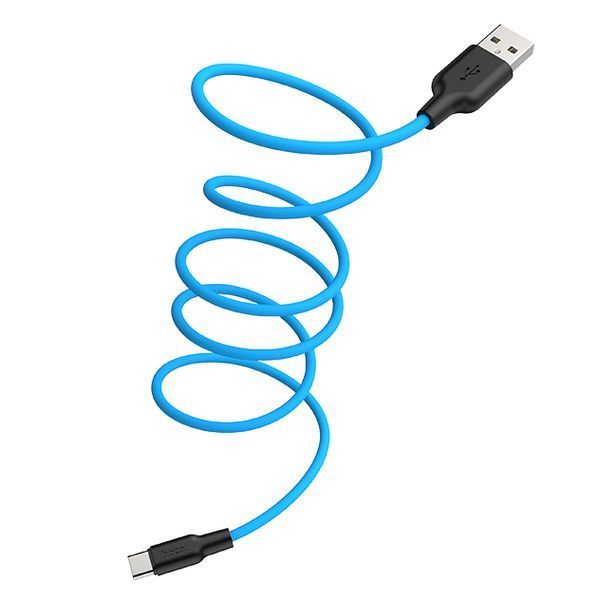 Кабель Hoco X21 Plus Silicone Type-C (1m) Black-Blue 109500-3 фото