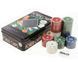Фишки для покера 100 фишек с номиналом в металлической коробке Poker Chips BG__100T фото 1