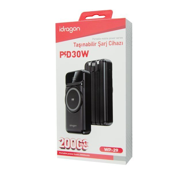 Power Bank iDragon WP-29 20000mAh 22.5W Black 010114-01 фото