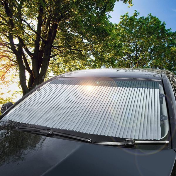 Солнцезащитная шторка на лобовое стекло с роликовым механизмом Vehicle Shade 1,2м*0,65 м Black 109307-1 фото
