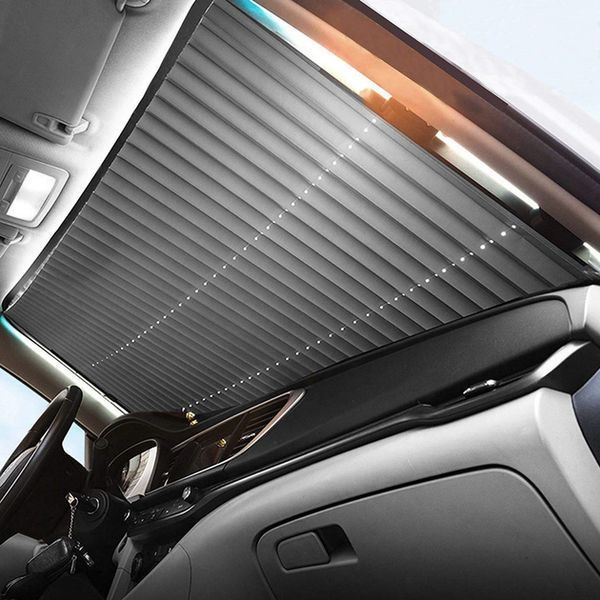 Солнцезащитная шторка на лобовое стекло с роликовым механизмом Vehicle Shade 1,2м*0,65 м Black 109307-1 фото